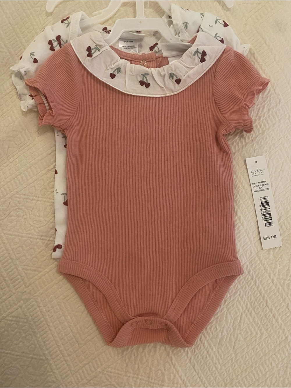 Baby Cherry Themed Onesies - set of 2